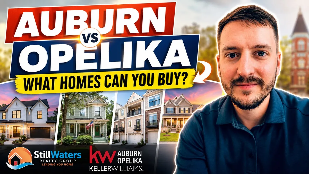 David Knapp beside the headline “Auburn vs Opelika: what homes can you buy?”