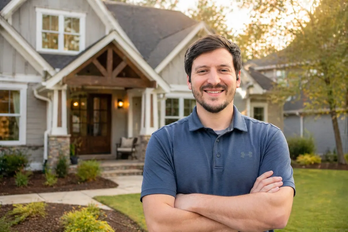 David Knapp standing in front of a craftsman-style home