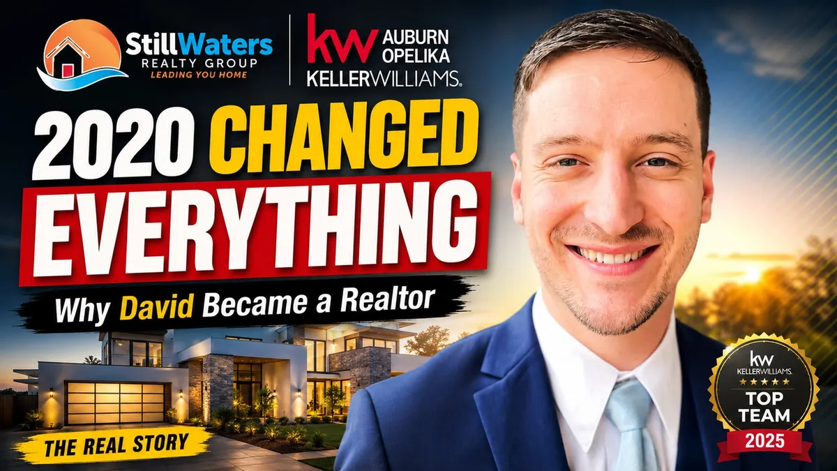 David Knapp in a suit beside the headline “2020 changed everything: why David became a Realtor”