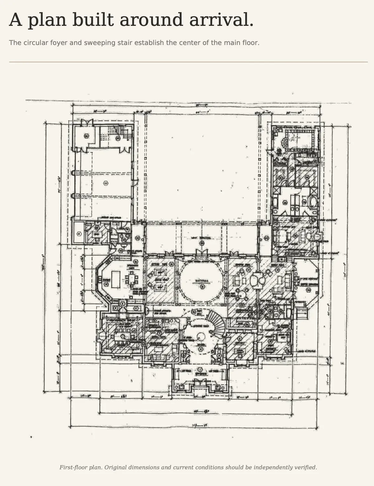 Original main-level floor plan of The Hart House