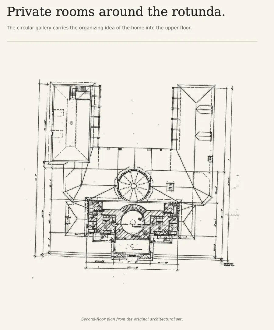 Original second-floor plan of The Hart House
